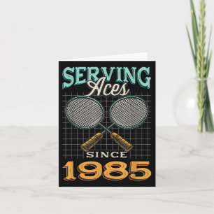 Cartão Servindo Áses Desde 1985 Amante do Badminton 40º A