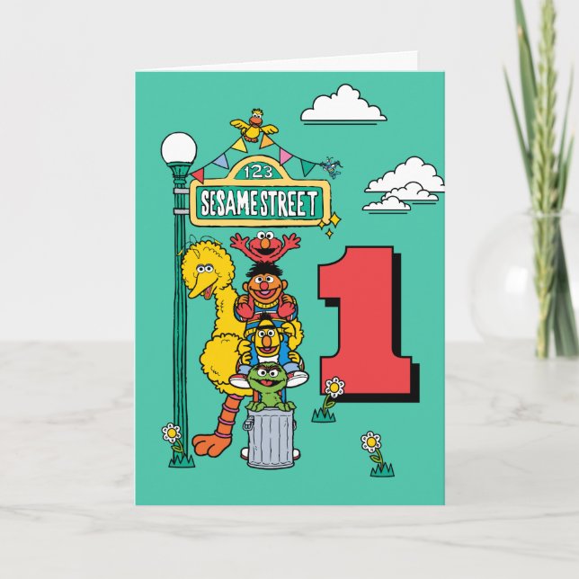 Cartão Sesame Street Characters Birthday Card (Frente)