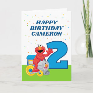 Cartão Sesame Street Elmo Chugga Chugga Dois Dois Anivers