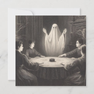Cartão Sessão com Ilustração Antiga de Fantasma Aparecend