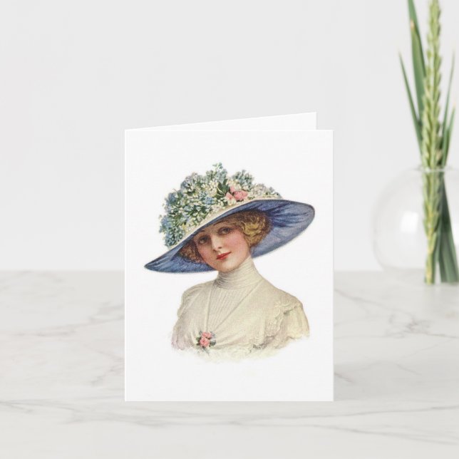 Cartão Set of Vintage Millinery Notecard (5) (Frente)