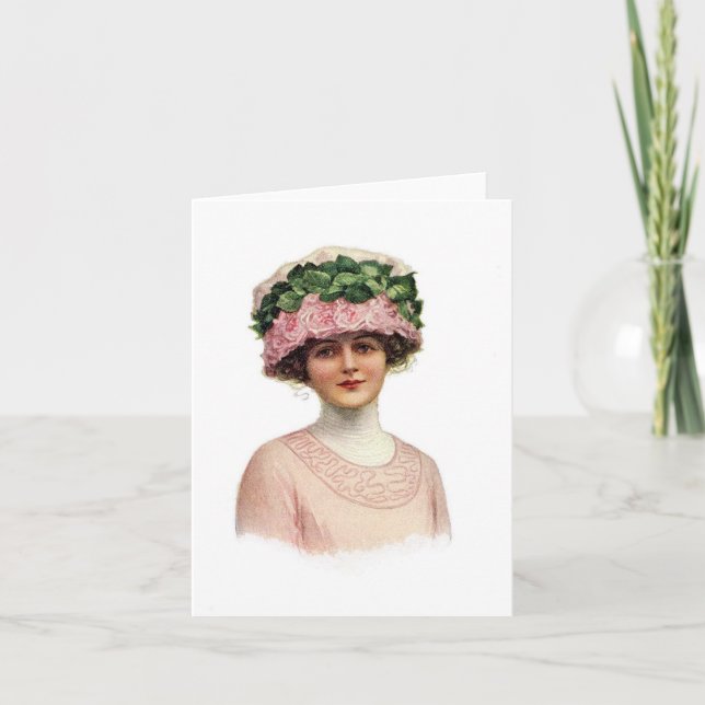 Cartão Set of Vintage Millinery Notecards (2) (Frente)