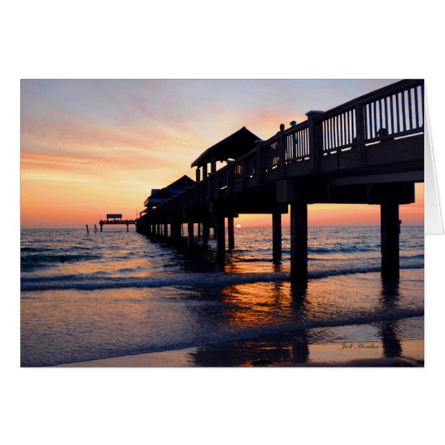 Cartão "Set The Night To Music", Clearwater Beach, Flórid (Frente Horizontal)
