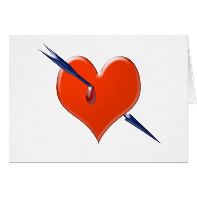 Cartão Seta através do coração (Frente Horizontal)