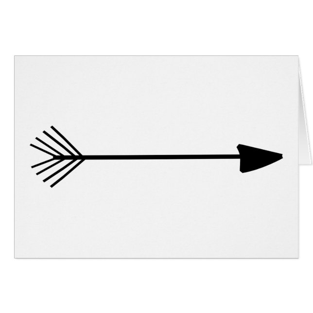 Cartão Seta tribal do preto do solteiro da arte no fundo (Frente Horizontal)