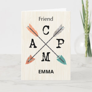 Cartão Setas Personalizar Nome do Camp Amigo