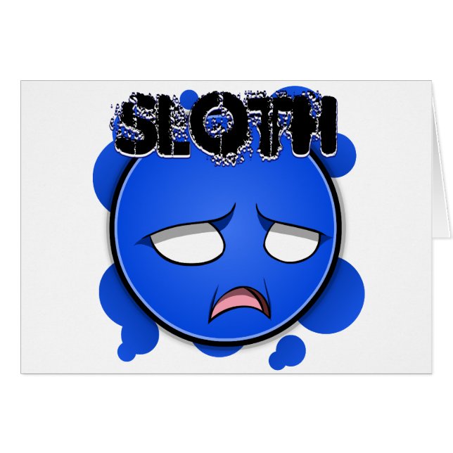 Cartão Sete caras dos pecados - preguiça (Frente Horizontal)