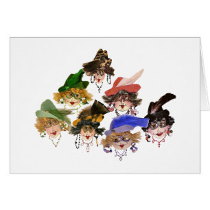 Cartão Sete mulheres saudáveis