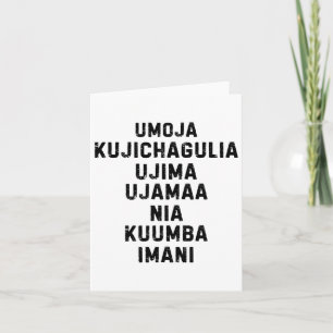 Cartão Sete Princípios do Kwanzaa Feliz Kwanzaa 5