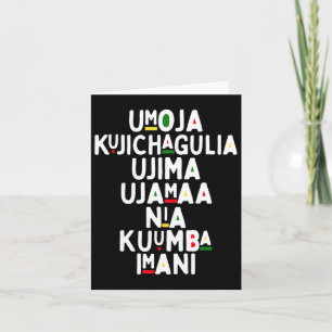 Cartão Sete Princípios do Kwanzaa Feriado Afro-Americano