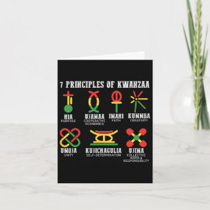 Cartão Sete Princípios do Kwanzaa Orgulhosos Afro-America