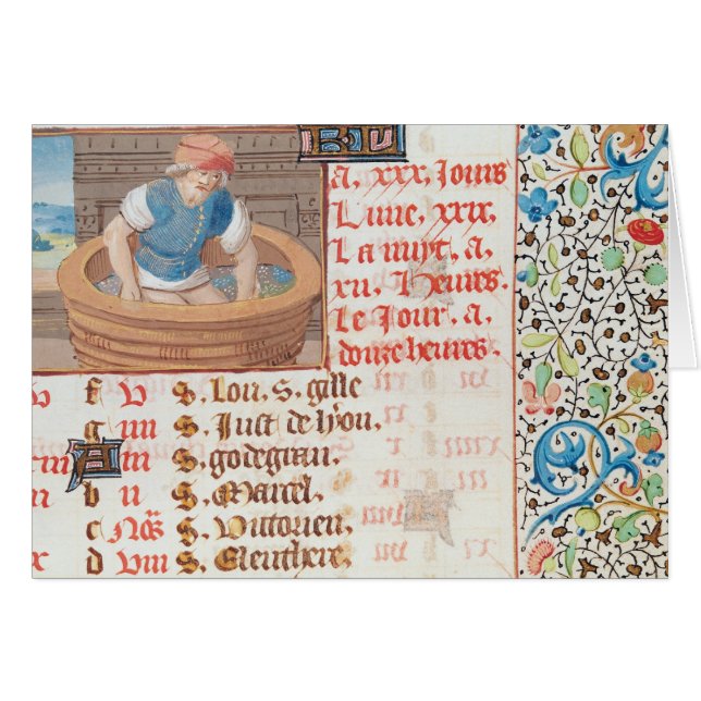 Cartão Setembro: Pisando uvas (Frente Horizontal)