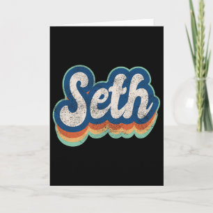 Cartão Seth Primeiro Nome Menino Estilo Vintage 70s 80s P