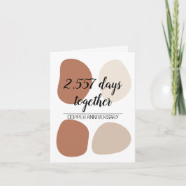 Cartão Sétimo aniversário do casamento da 7 moderna