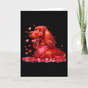 Cartão Setter Irlandês Corações de São Valentim Cães Home