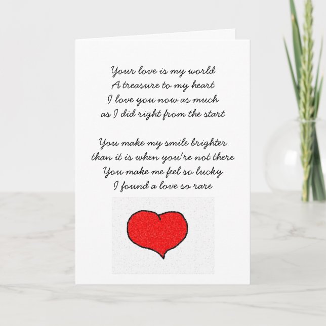 Cartão Seu amor é meu mundo (Frente)