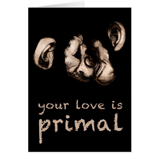Cartão seu amor é primitivo: beijar chimpanzés (Frente)