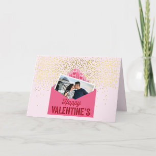 Cartão Seu Dia de os namorados de fotos primeiro beije pa