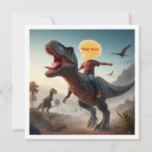 Seu filho andando num T-rex, coloque meu rosto no 