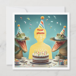 Cartão Seu filho com crocodilos, festa de aniversário cro