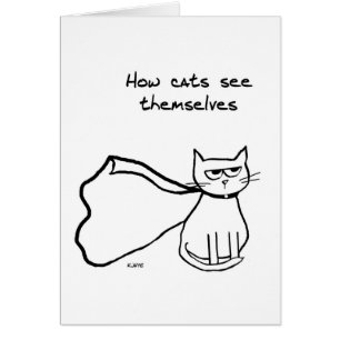 Cartão Seu gato o super-herói - presente engraçado do