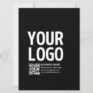 Cartão Seu logotipo com código QR e texto editáveis