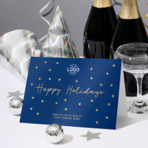 Seu logotipo Dourado Stars Marinho Blue Business H