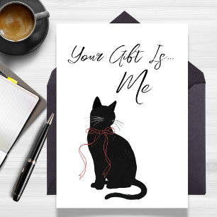 Cartão Seu Presente Sou Eu Camiseta Minimalista de Gato d