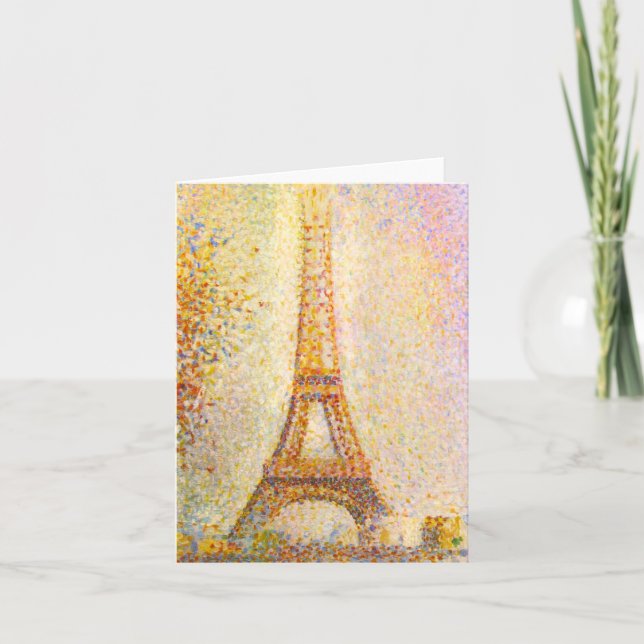 Cartão Seurat Eiffel Tower Note Card (Frente)