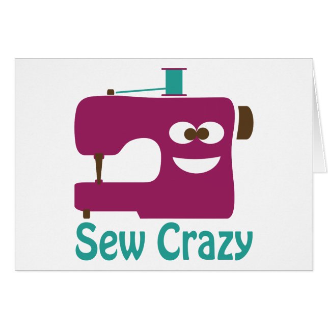 Cartão Sew Crazy (Frente horizontal)