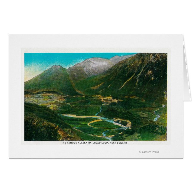 Cartão Seward, Alaska Area Famosos Railroad Loop (Frente Horizontal)