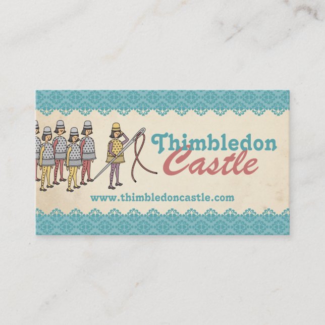 Cartão Sewing da costureira do exército da linha (Frente)