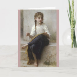 Cartão Sewing por William-Adolphe Bouguereau