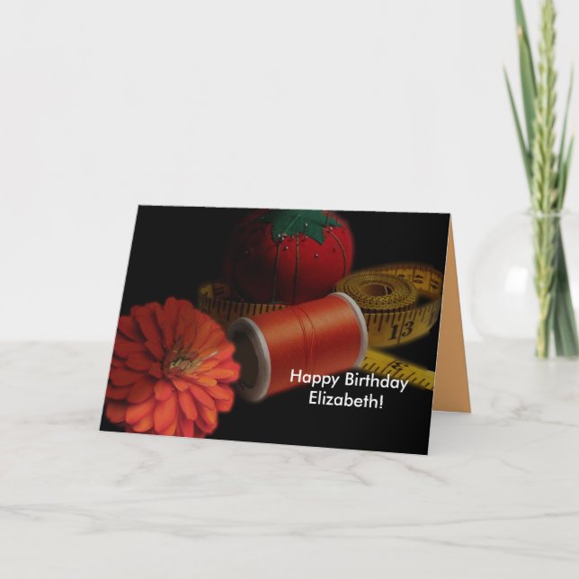 Cartão Sewing Supplies Birthday (Frente)