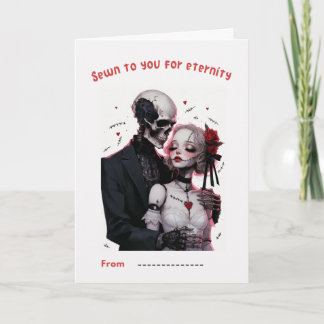 Cartão Sewn to You for Eternity Skeleton Couple Card