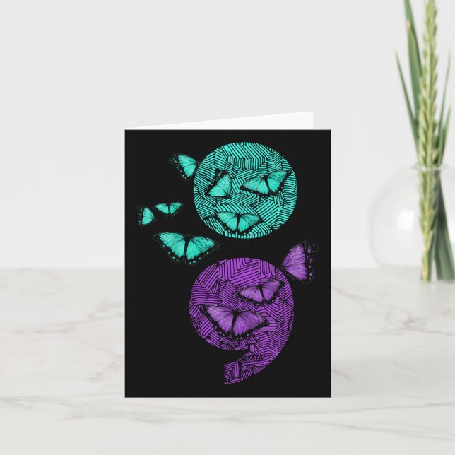 Cartão Sexo de Saúde Mental Sensação de Suicídio Semicolo (Frente)