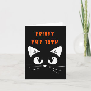 Cartão Sexta-feira 13 de 2024 Gato Preto Adorável Hallowe