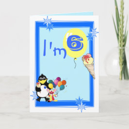 Cartão Sexto aniversário