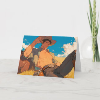 Cartão Sexy Cowboy Hot Guy Greetings Card