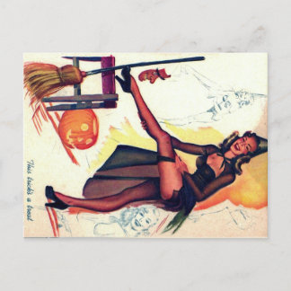 Cartão "sexy" do anúncio do Dia das Bruxas da