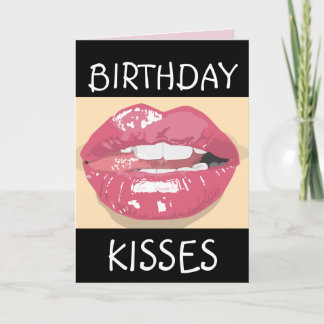 Cartão SEXY ROMANTIC LIPS BIRTHDAY Greeting Card HUSBAND