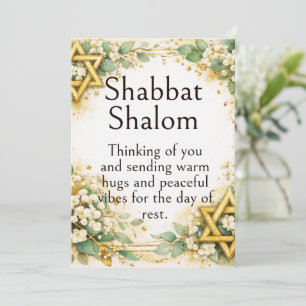 Cartão Shabbat Shalom, Eucalipto Baby's Breath Desejo de