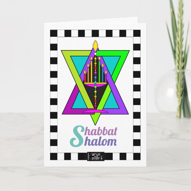 Cartão Shabbat Shalom greeting card (Frente)