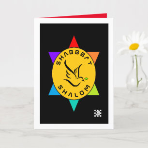 Cartão Shabbat Shalom Star Dove Greeting Card