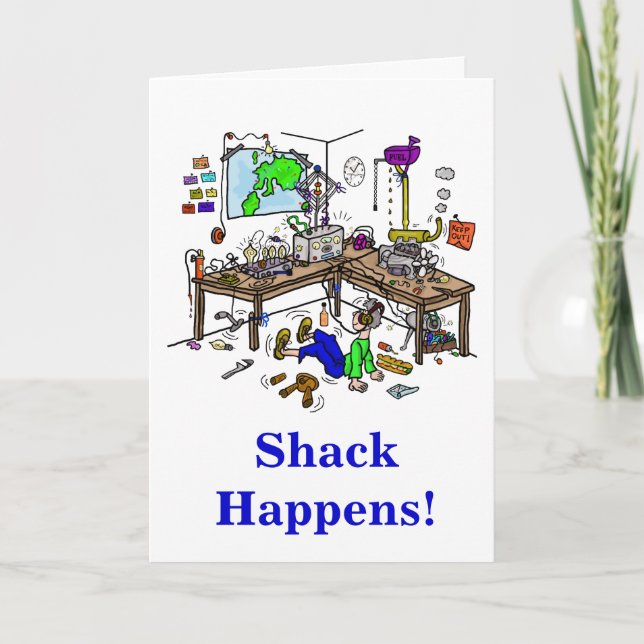 Cartão Shack Happens Funny Ham Radio Birthday Card (Frente)