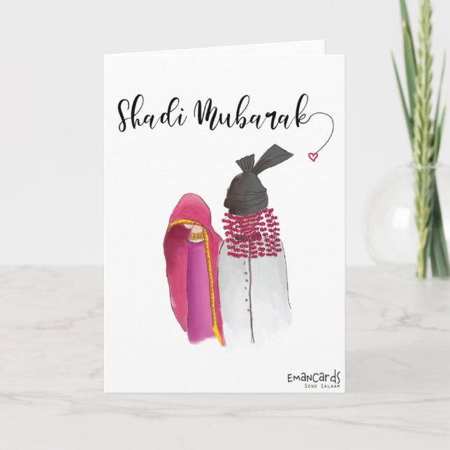 Cartão Shadi Mubarak para Dulha Dulhan  (Frente)