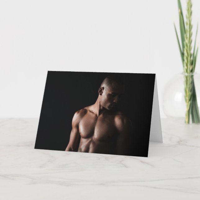 Cartão Shadow Hunk Hot Guy Greetings Card (Frente)