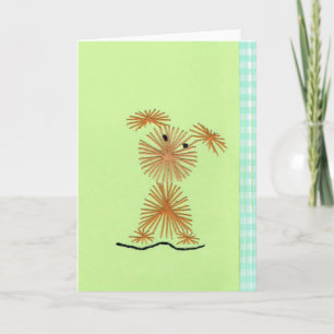 Cartão Shaggy Puppy Embroidery Greeting Card