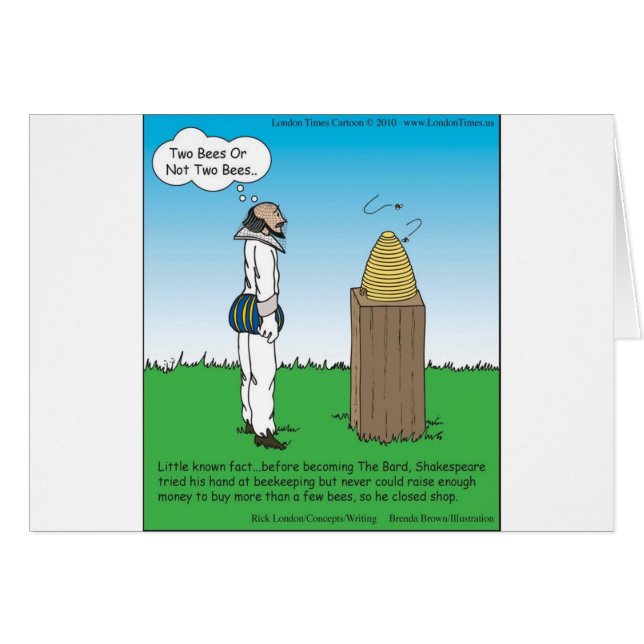 Cartão Shakespeare's BeeKeeper Funny Gifts & Camisetas (Frente Horizontal)