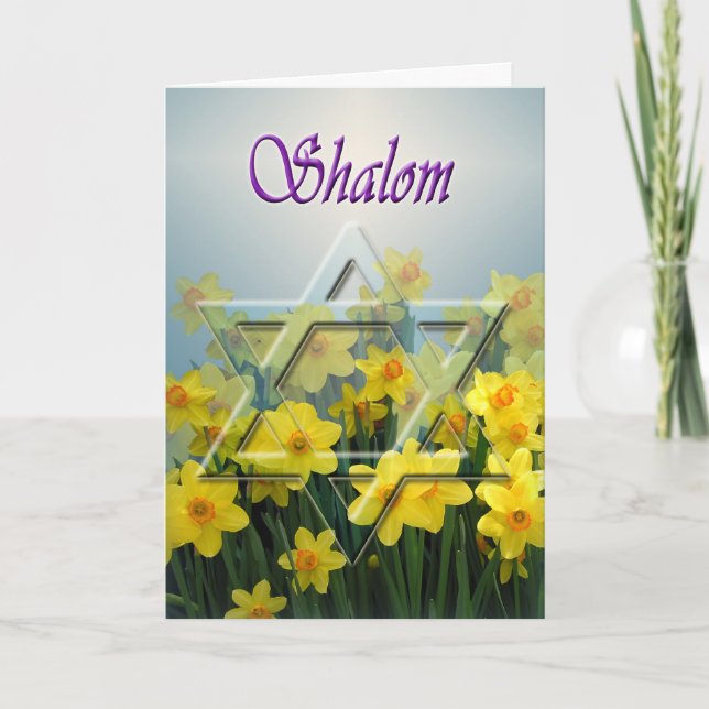 Cartão Shalom - Passover card with Star of David (Frente)